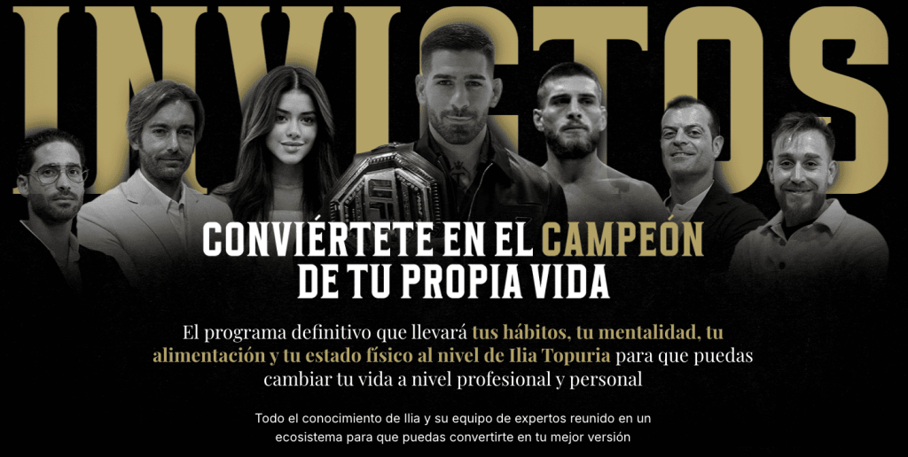 Programa Invictos de Ilia Topuria Conviertete en el Campeon de tu propia vida